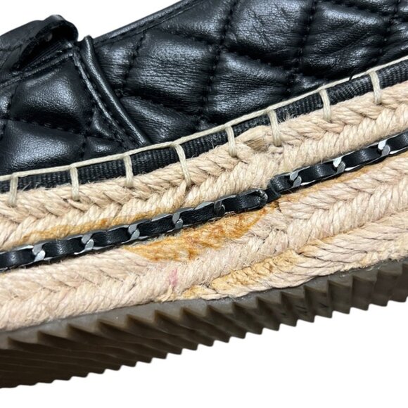 Karl Lagerfeld Paris DALIA Leather Quilted Platform Espadrilles women's sz 6.5 - Picture 9 of 12